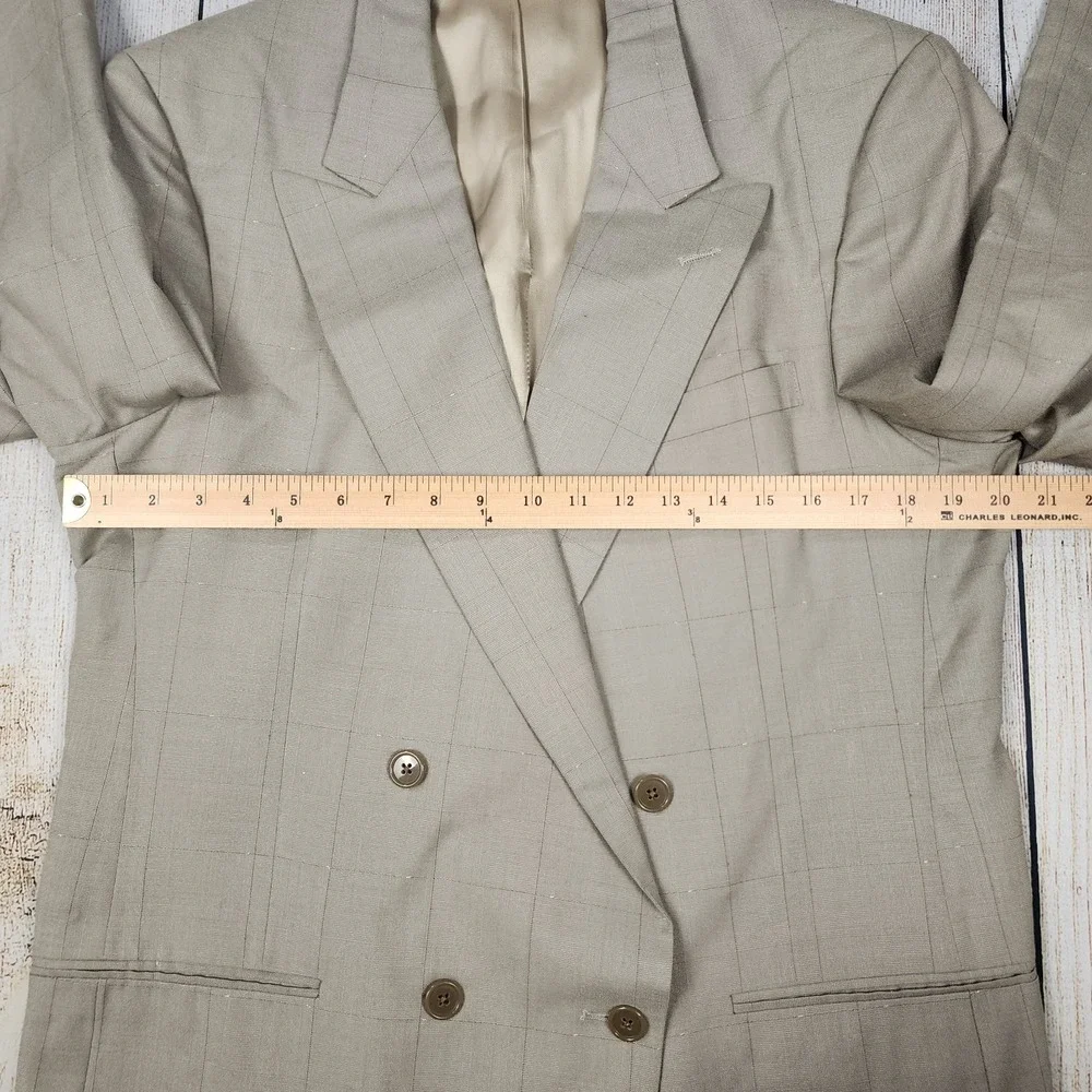 Christian Dior Monsieur Blazer Mens Size 41L Taupe/Purple Double Breasted‎